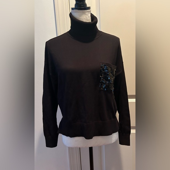 DKNY Sequin Pocket Turtleneck Sweater S - Picture 6 of 14
